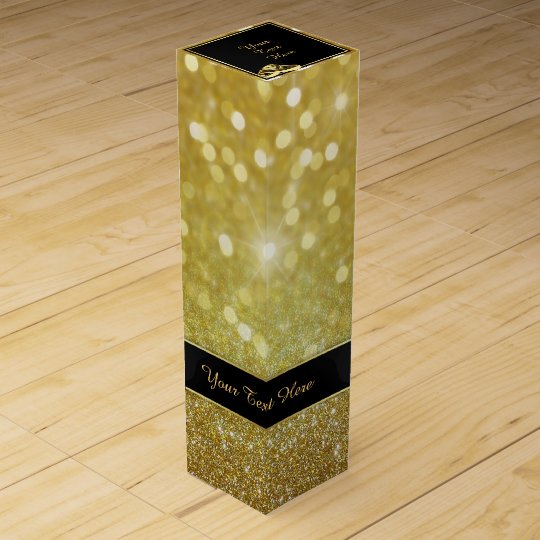 Elegant Glitter Wedding Rings - Wine Gift Box