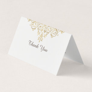 Elegant Glittery Golden Thank You Cards