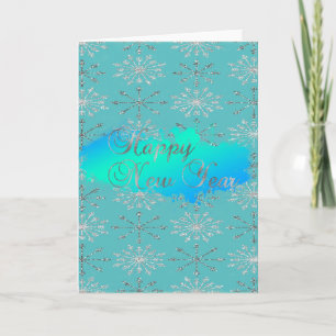 Elegant ,Glittery Silver Snowflakes Holiday Card