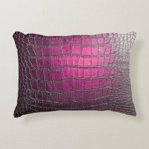 Elegant, glossy, embossed skin leather texture in accent pillow