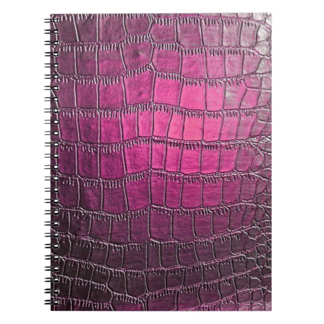 Elegant, glossy, embossed skin leather texture in  notebook (Front)