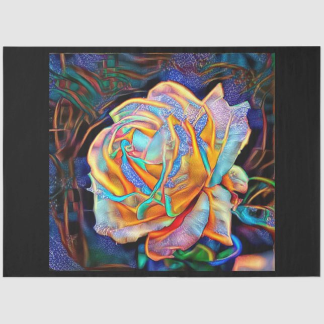 Elegant Glossy Unique Rose Art Dream Tissue Paper (Front)