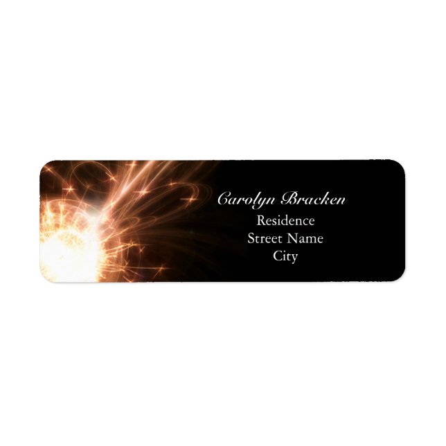 Elegant Glowing Lines|Sparkle Return Address Label (Front)