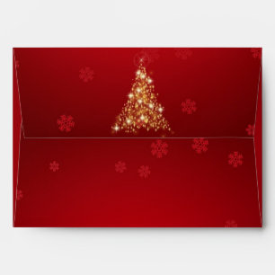 Elegant Glowing Merry Christmas Tree Envelopes