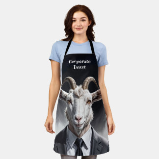 Elegant goat gentleman in formal portrait scene apron