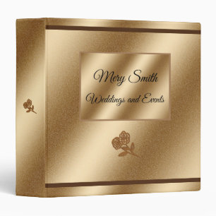 Elegant Gold 3 ring binder