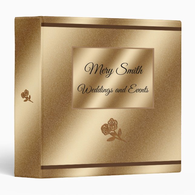 Elegant Gold 3 ring binder (Front/Spine)