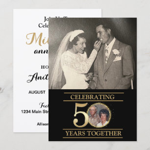 Elegant Gold 50th Anniversary Party Invitation