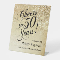 Elegant Gold 50th Anniversary Welcome