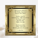 Elegant Gold 50th Wedding Anniversary Party Invitation<br><div class="desc">Gold swirls gold 50th wedding anniversary party invitation. Black & gold swirls gold 50th wedding anniversary party invitation is easily customized for your event by adding your event details,  font style,  font size & colour,  and wording.</div>