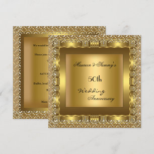 Elegant Gold 50th Wedding Anniversary Party Invitation