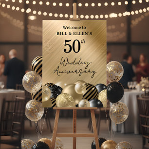 Elegant Gold 50th Wedding Anniversary Poster