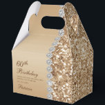 Elegant Gold 60th Birthday Favor Box<br><div class="desc">These elegant gold glitter and diamond sided 60th Birthday favour boxes are perfect for your or your loved one's sixtieth birthday party favours. They're chic, trendy and stylish while at the same time being classy. The modern yet traditional fonts are crisp and clean and make these thank you favour boxes...</div>