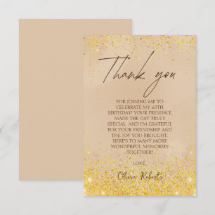 Elegant Gold 60th Birthday Thank You Card