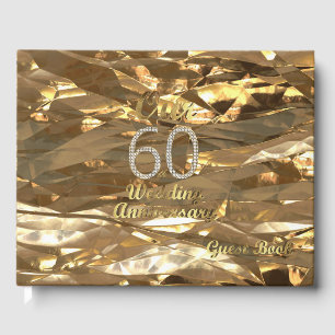 Elegant Gold 60th Wedding Anniversary Guest Book