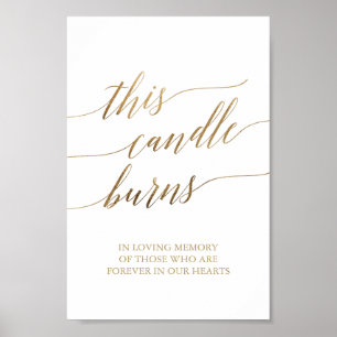 Elegant Gold 6x9" This Candle Burns Sign