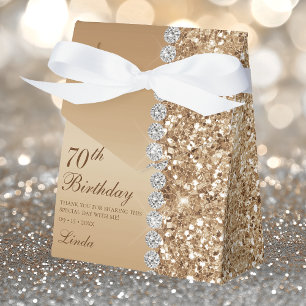 Elegant Gold 70th Birthday Favor Box
