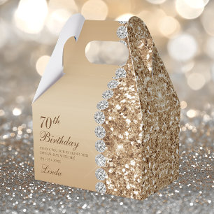 Elegant Gold 70th Birthday Favor Box