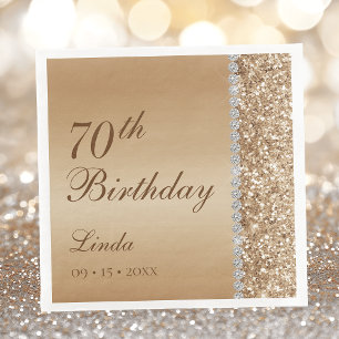 Elegant Gold 70th Birthday Napkin