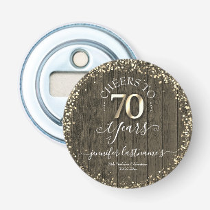 Elegant Gold 70th Birthday Script Bottle Opener