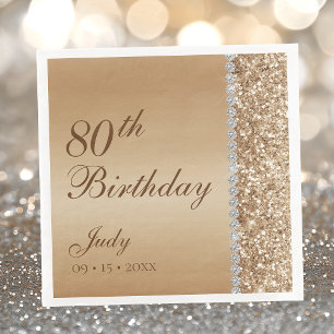 Elegant Gold 80th Birthday Napkin
