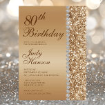 Elegant Gold 80th Birthday Photo Party Invitation<br><div class="desc">This elegant gold glitter and diamond sided 80th Birthday invitation is perfect for your or your loved one's eightieth birthday party. It's chic, trendy and stylish while at the same time being classy. The modern yet traditional fonts are crisp and clean and make this invitation unique and one-of-a-kind. Being able...</div>