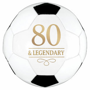 Elegant Gold 80th & Legendary Birthday Soccer Ball