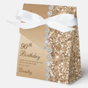 Elegant Gold 90th Birthday Favor Box