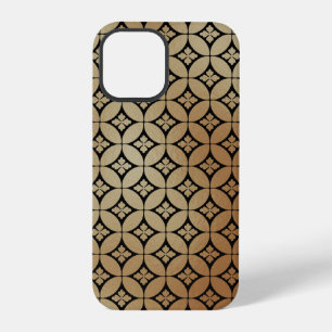Elegant Gold Abstract Floral Circles Pattern iPhone 12 Pro Case