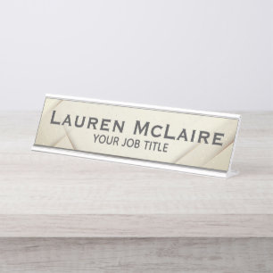Elegant Gold Accent Professional Desk Name Plate