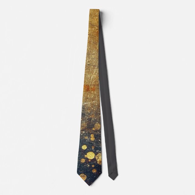 Elegant Gold Accent Tie / Cravate élégante (Devant)