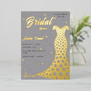 Elegant Gold AccentBridal Shower Dress