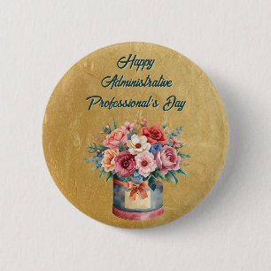 Elegant Gold Administrative Professionals Day 2 Inch Round Button