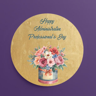 Elegant Gold Administrative Professionals Day Classic Round Sticker