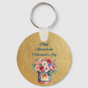 Elegant Gold Administrative Professionals Day Keychain