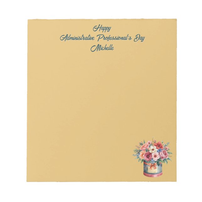 Elegant Gold Administrative Professionals Day Notepad (Front)