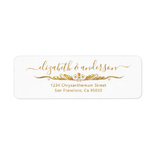 Elegant Gold Adresse Golden Glamor Adresse de reto