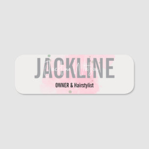 Elegant gold and black beauty salon name tag