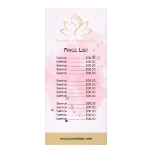 Elegant gold and black beauty salon rack card