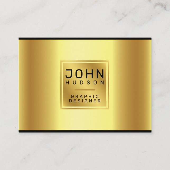 Elegant Gold and Black Business Card (Front)