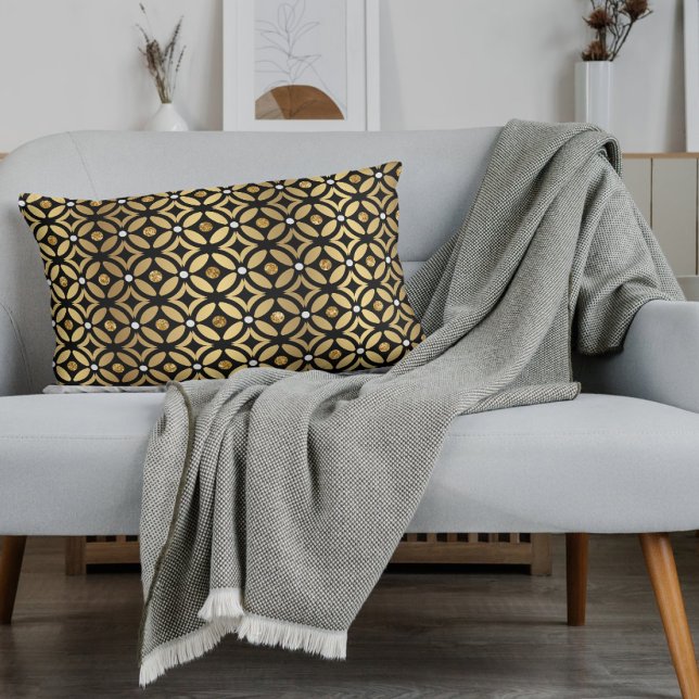 Elegant Gold And Black Geometric Pattern  Pillowcase (Creator Uploaded)