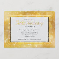 Elegant Gold and Black Golden Wedding Anniversary