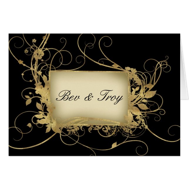 Elegant gold and black swirl design - customize it (Front Horizontal)