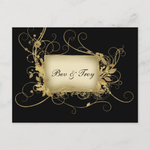 Elegant gold and black swirl design - customize it postcard