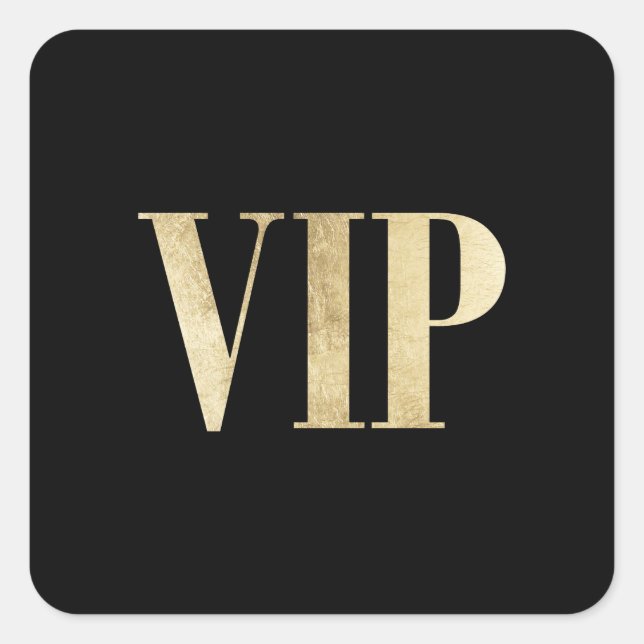 Elegant gold and black VIP very important person Square Sticker (Front)