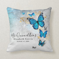 Elegant Gold and Blue Butterfly Mis Quince Anos
