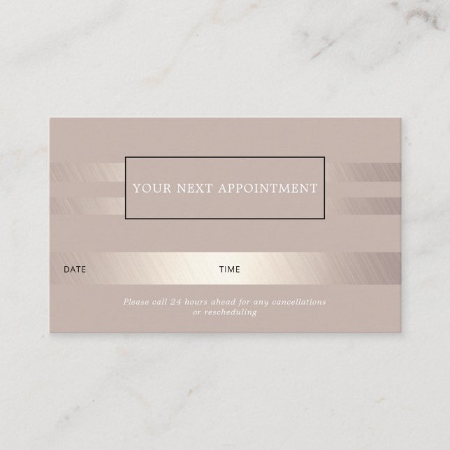 Elegant Gold And Bronze Appointment Card (Front)