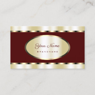 Elegant Gold and Burgundy Coloured Professional Business Card