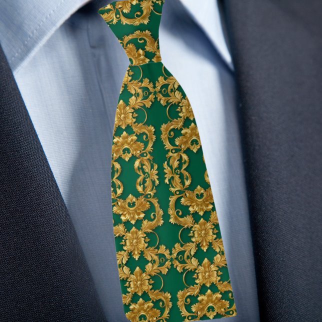 Elegant Gold and Emerald Necktie (Creator Uploaded)