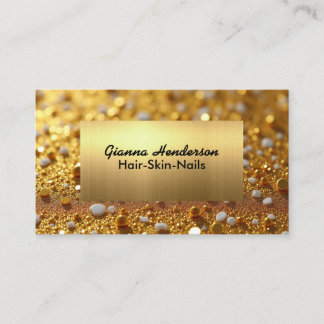 Elegant Gold And Gold Glitter  Business Card